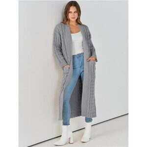 Womens Long Cardigan Sweaters Trendy Dark Grey